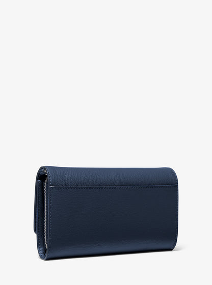 Jet Set Large Leather Crossbody Bag Navy Navy