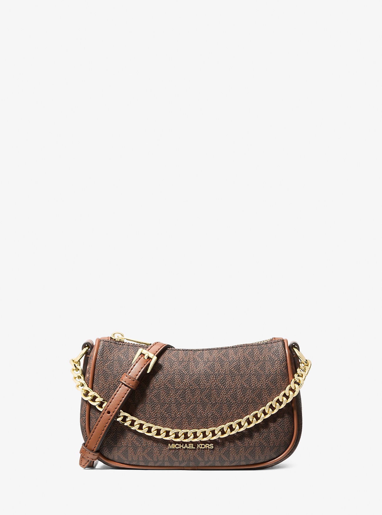 Carmela Small Signature Logo Convertible Crossbody Bag Brown Brown
