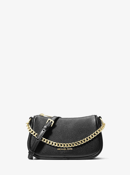 Carmela Small Pebbled Leather Convertible Crossbody Bag Black Black