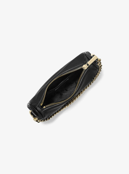 Carmela Small Pebbled Leather Convertible Crossbody Bag Black Black