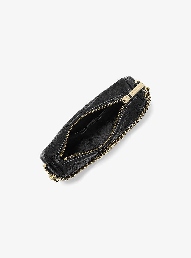 Carmela Small Pebbled Leather Convertible Crossbody Bag Black Black