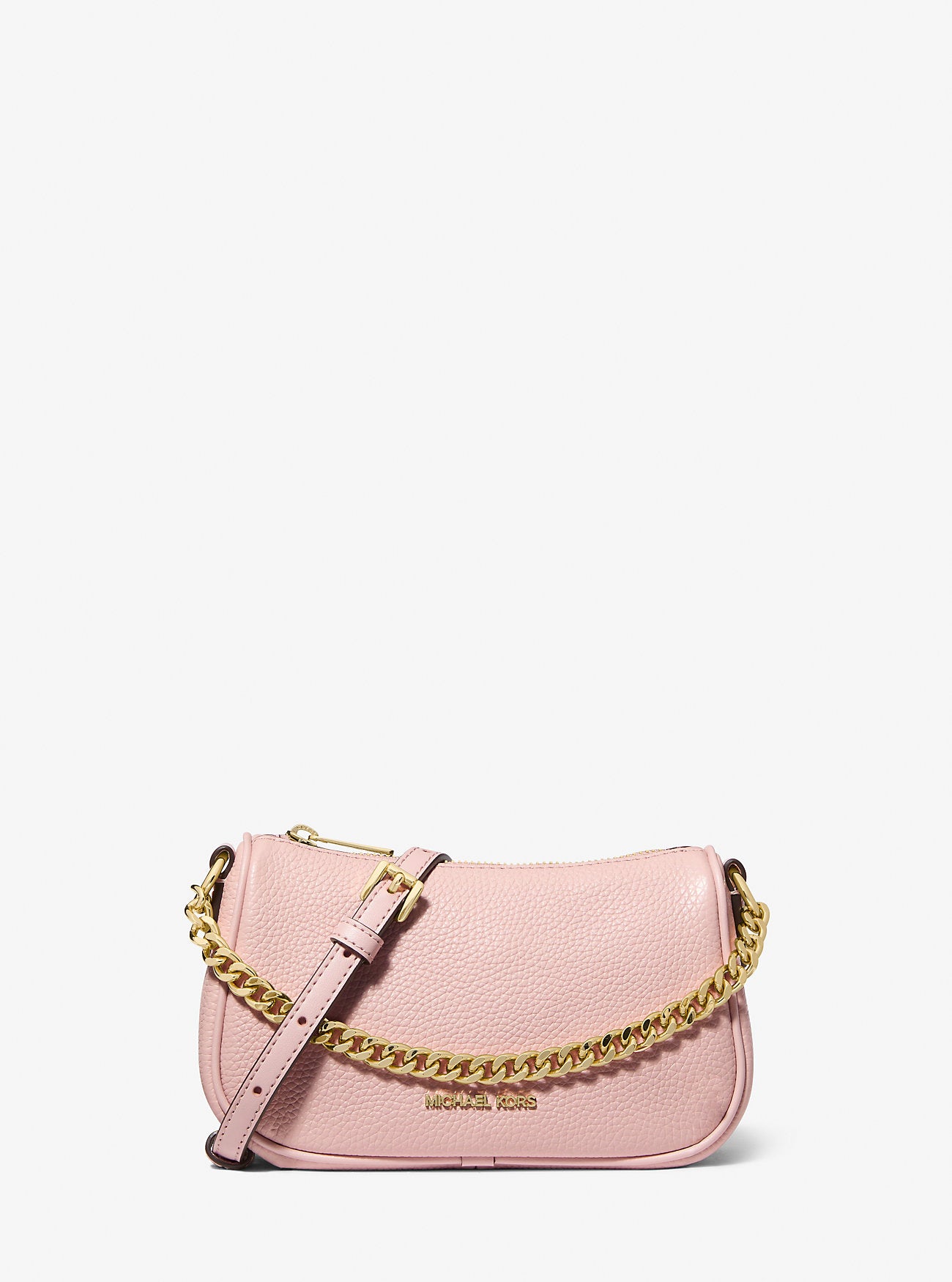 Carmela Small Pebbled Leather Convertible Crossbody Bag Powder Blush Powder Blush