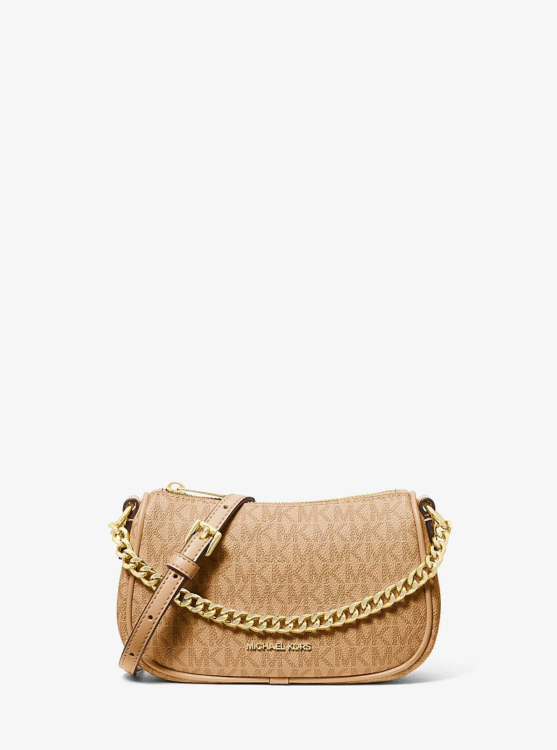 Carmela Small Signature Logo Convertible Crossbody Bag Camel Camel