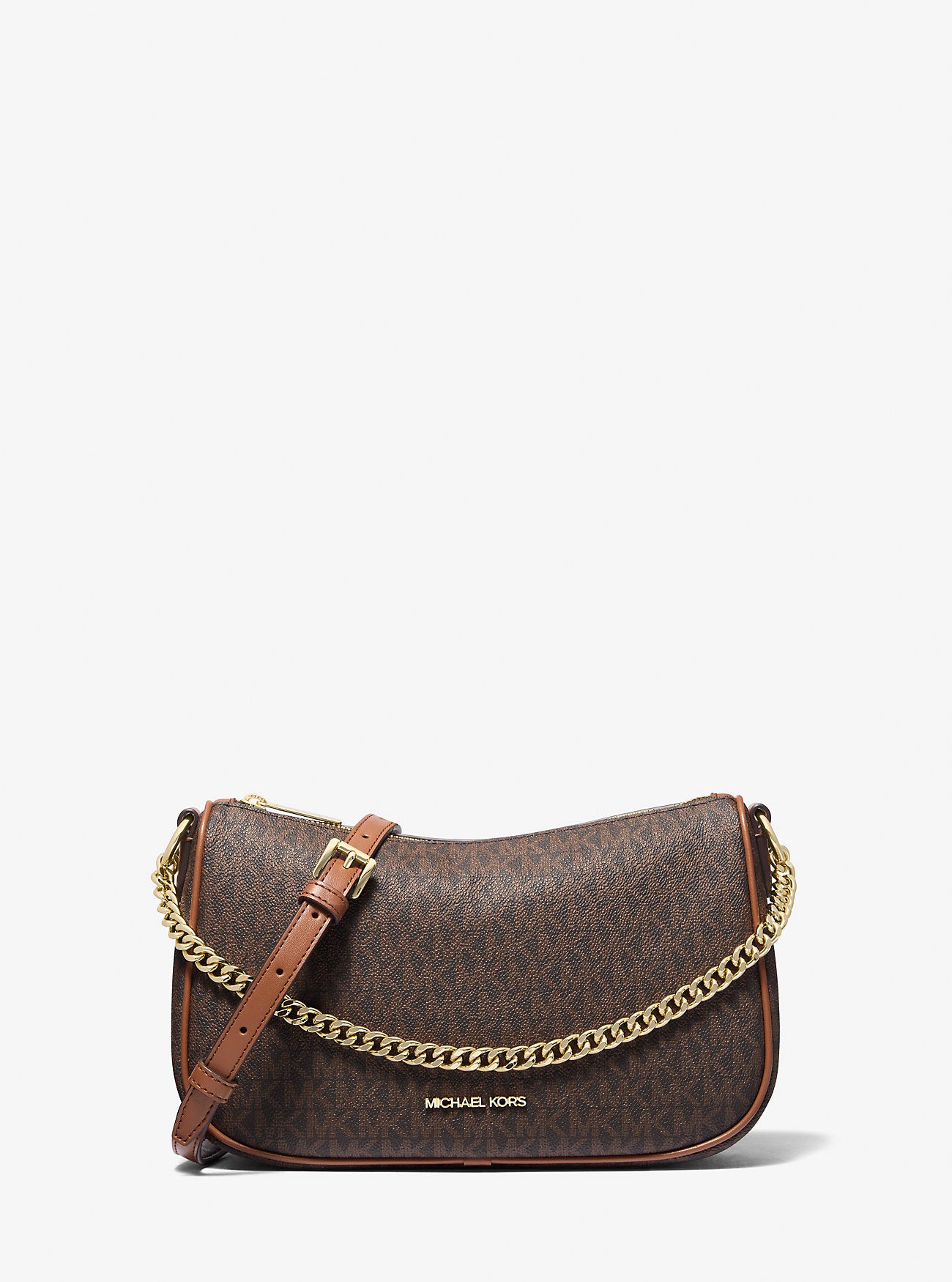 Carmela Medium Signature Logo Convertible Crossbody Bag Brown Brown