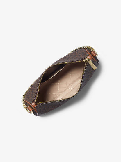 Carmela Medium Signature Logo Convertible Crossbody Bag Brown Brown