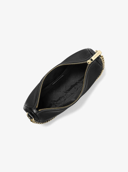 Carmela Medium Pebbled Leather Convertible Crossbody Bag Black Black