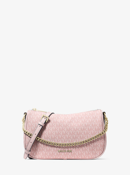 Carmela Medium Signature Logo Convertible Crossbody Bag Powder Blush Powder Blush