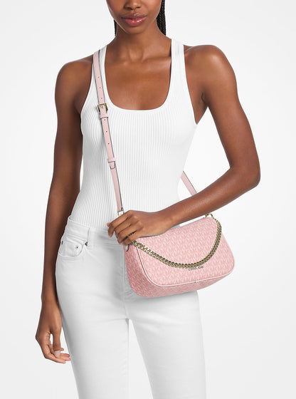 Carmela Medium Signature Logo Convertible Crossbody Bag Powder Blush Powder Blush