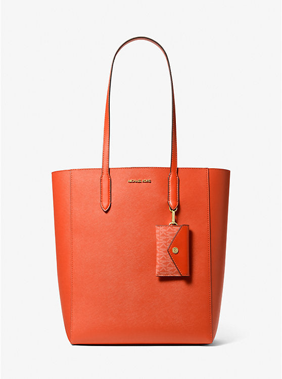 Micheal Kors Vincent Large Saffiano Leather Tote Bag With Card Case Red Clay