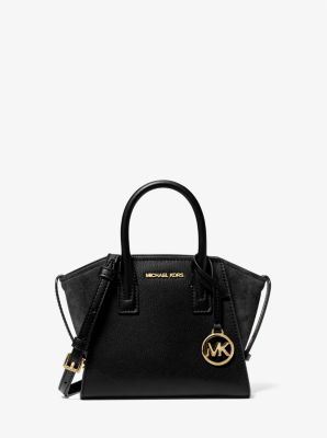 Avril Extra-Small Leather and Suede Satchel Black Black