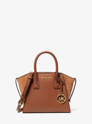 Avril Extra-Small Leather and Suede Satchel Luggage Luggage