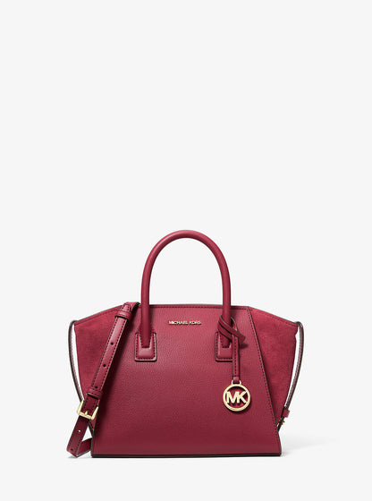 Avril Small Pebbled Leather Satchel Cherry Cherry