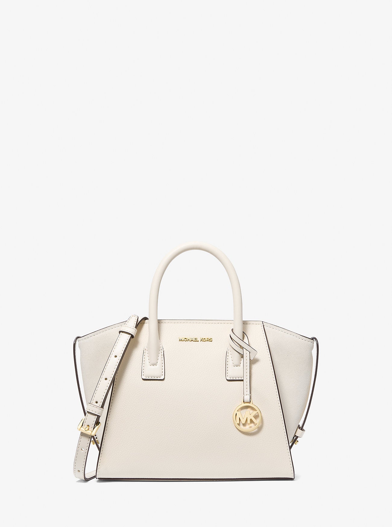 Avril Small Pebbled Leather Satchel Lt Cream Lt Cream