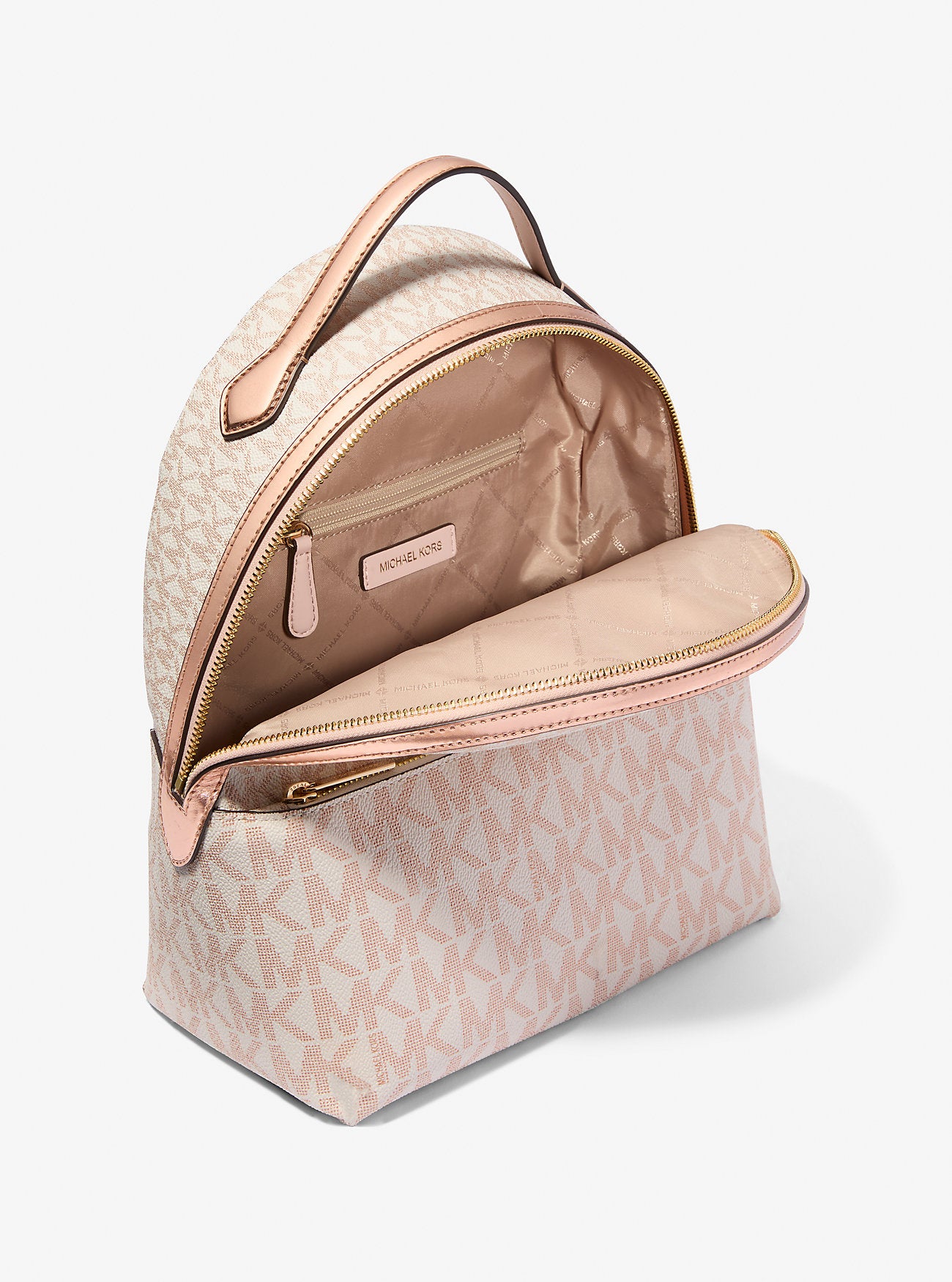 Sheila Medium Two-Tone Signature Logo Backpack Rose Gold Rose Gold