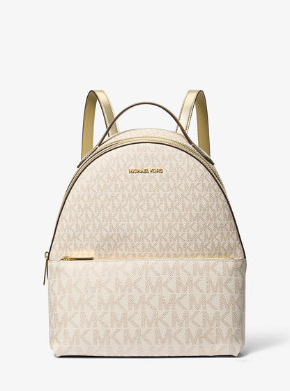 Sheila Medium Two-Tone Signature Logo Backpack Pale Gold Pale Gold