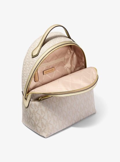 Sheila Medium Two-Tone Signature Logo Backpack Pale Gold Pale Gold