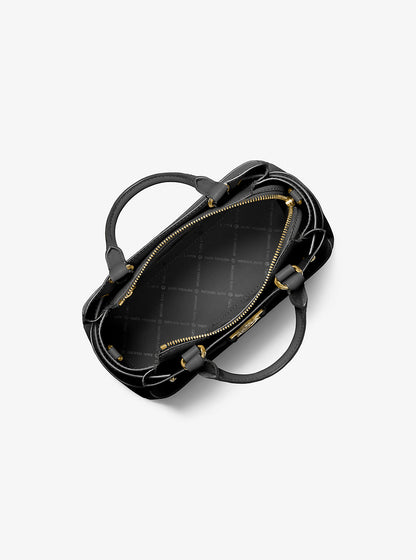 Reed Small Pebbled Leather Satchel Black Black