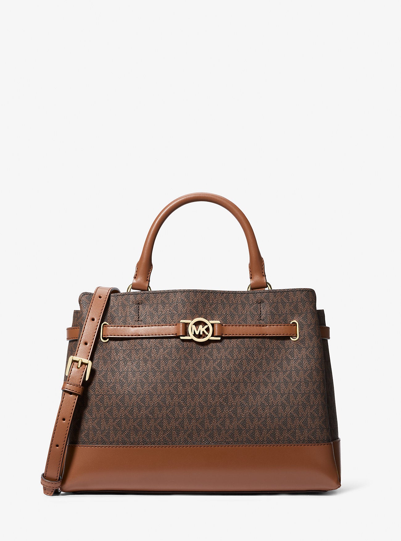 Reed Large Signature Logo Satchel Brown Brown