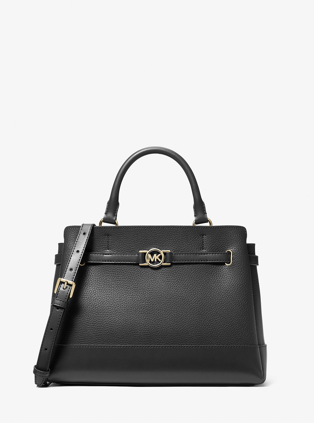 Reed Large Pebbled Leather Satchel Black Black