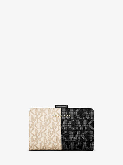 Jet Set Medium Two-Tone Logo Wallet Black Combo Black Combo