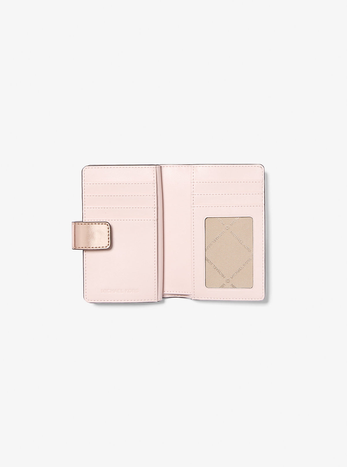 Jet Set Medium Metallic Logo Wallet Rose Gold Rose Gold