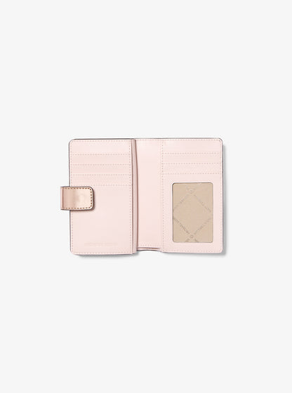 Jet Set Medium Metallic Logo Wallet Rose Gold Rose Gold