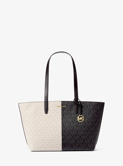 Jet Set Medium Two-Tone Logo Tote Bag Black Combo Black Combo