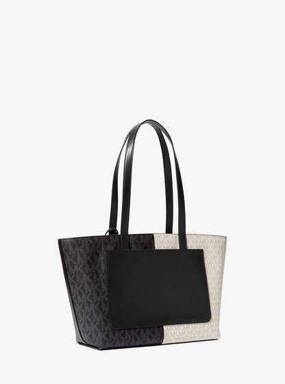 Jet Set Medium Two-Tone Logo Tote Bag Black Combo Black Combo