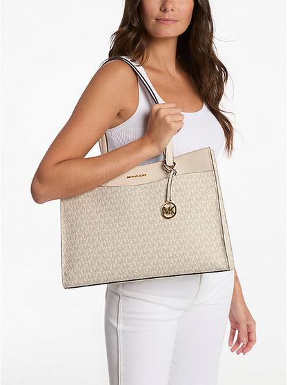 Jet Set Large Signature Logo Tote Bag Lt Crm Multi