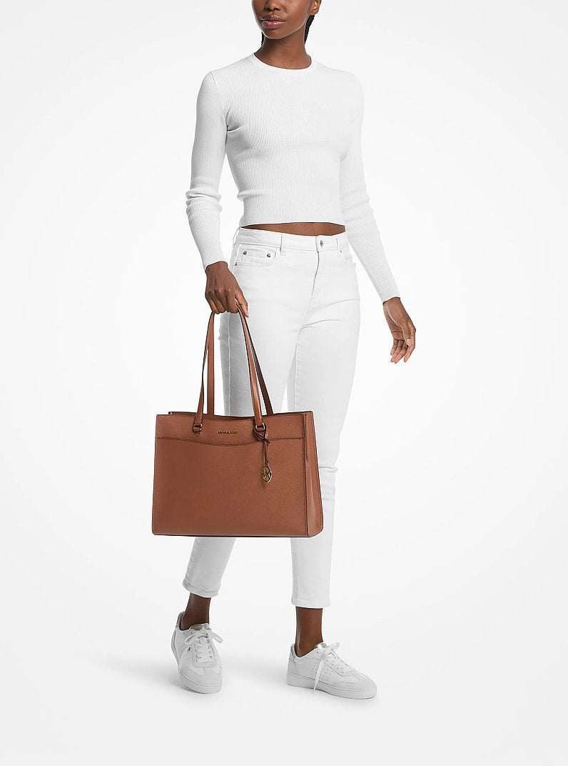 Jet Set Travel Large Saffiano Leather Pocket Tote Bag Luggage Luggage