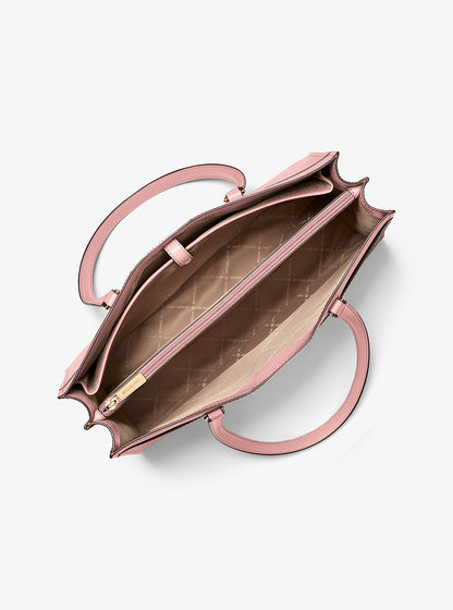 Jet Set Travel Large Saffiano Leather Pocket Tote Bag Powder Blush Powder Blush