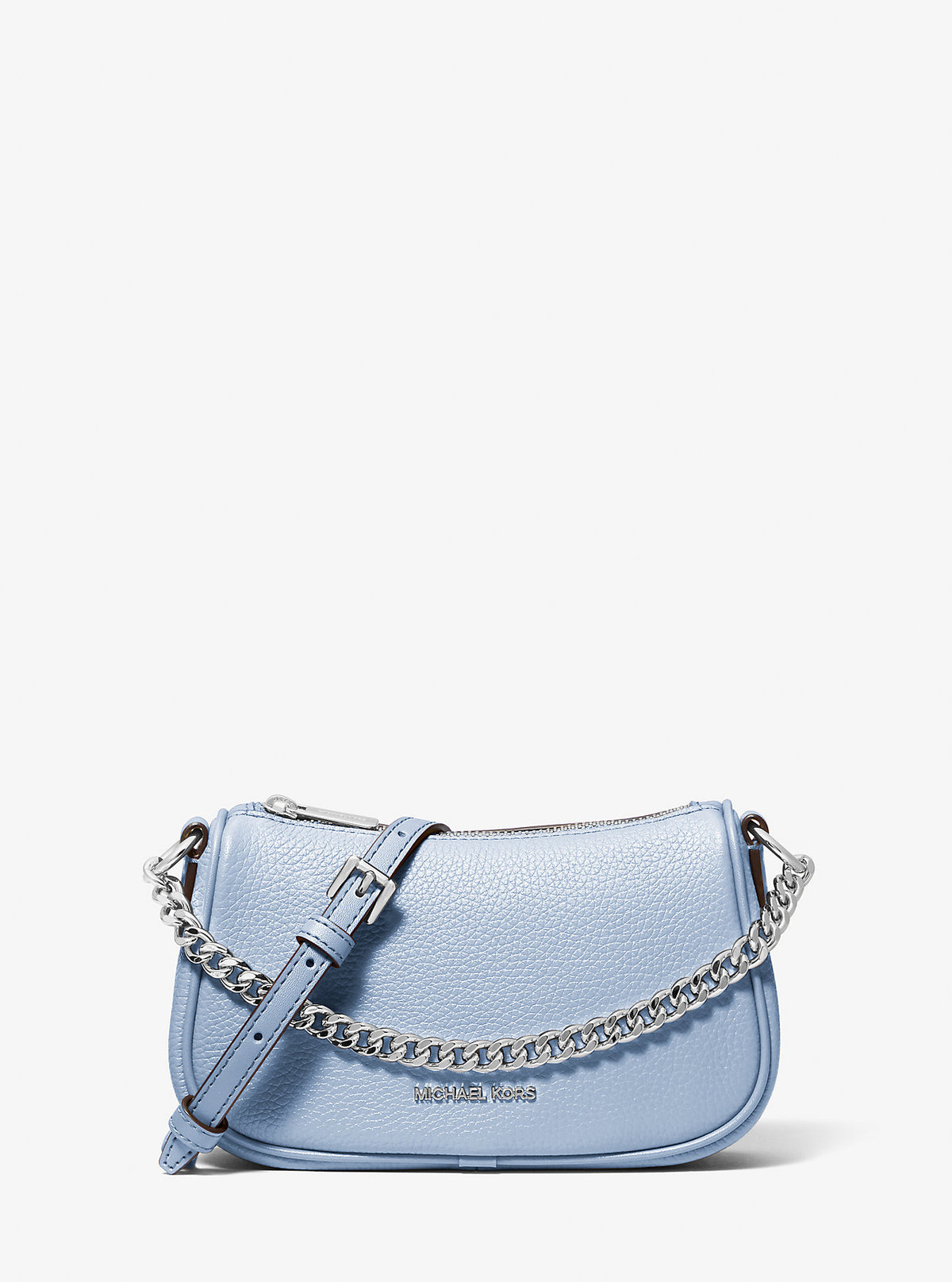 Carmela Small Pebbled Leather Crossbody Bag Pale Ocean Pale Ocean