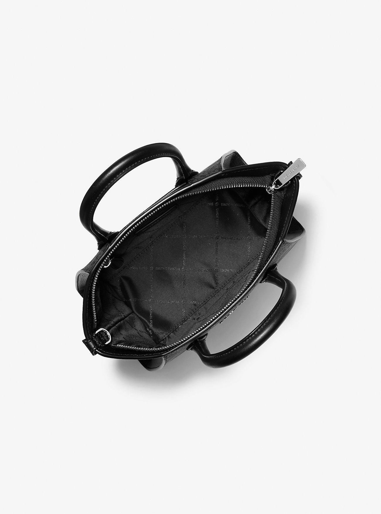 Avril Small Signature Logo Satchel Black Black