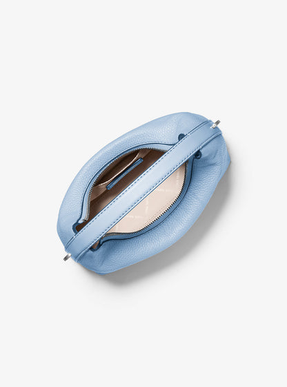 Ember Small Pebbled Leather Messenger Bag Light Sky Light Sky