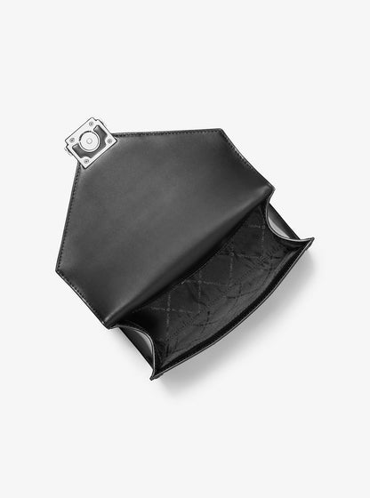 Whitney Medium Signature Logo and Metallic Shoulder Bag Black Combo Black Combo