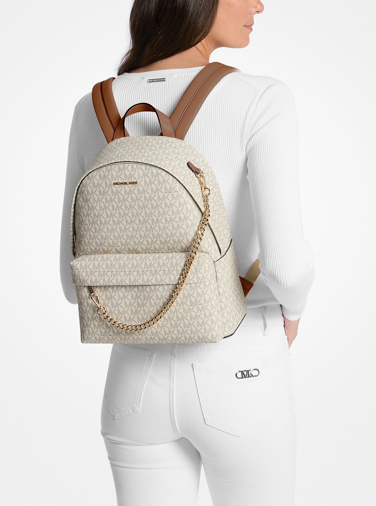 Slater Medium Signature Logo Backpack Lt Crm Multi Lt Crm Multi