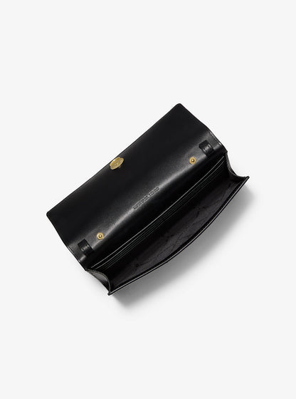 Carson Large Leopard Print Calf Hair Crossbody Bag Butterscotch Butterscotch