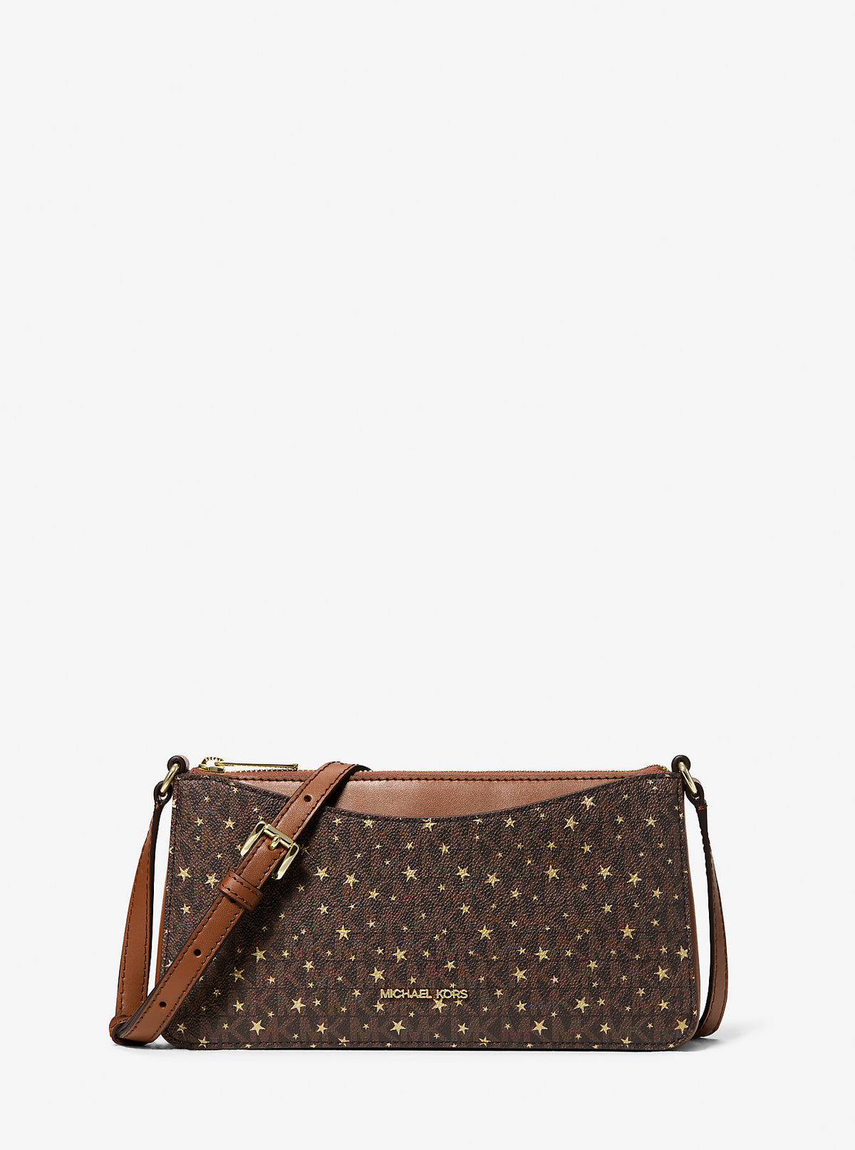 Arden Medium Printed Signature Logo Crossbody Bag Brown Brown