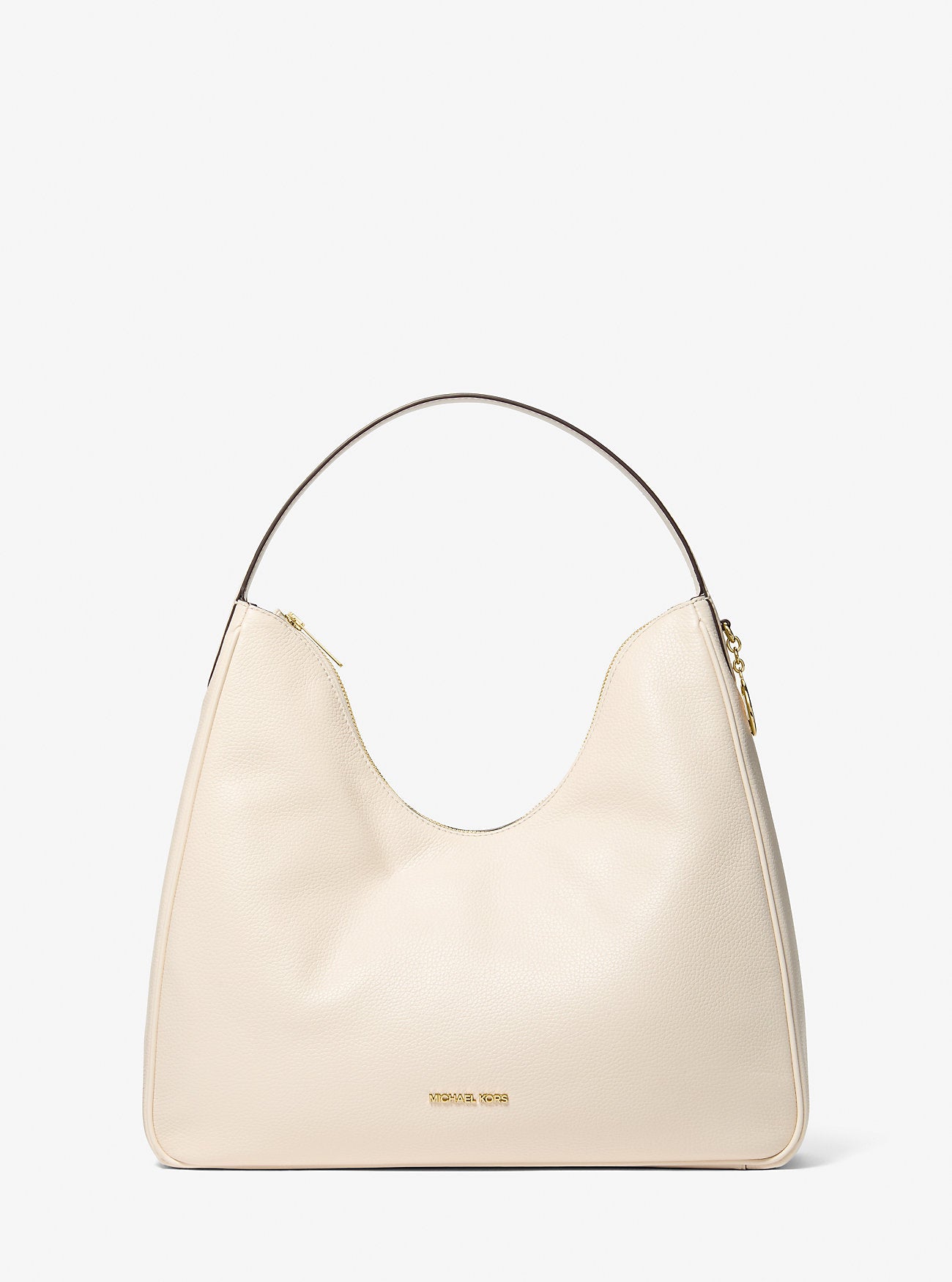 Nayla Medium Pebbled Leather Shoulder Bag Lt Cream Lt Cream