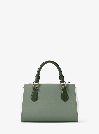 Marilyn Small Color-Block Saffiano Leather Messenger Bag Moss Multi Moss Multi