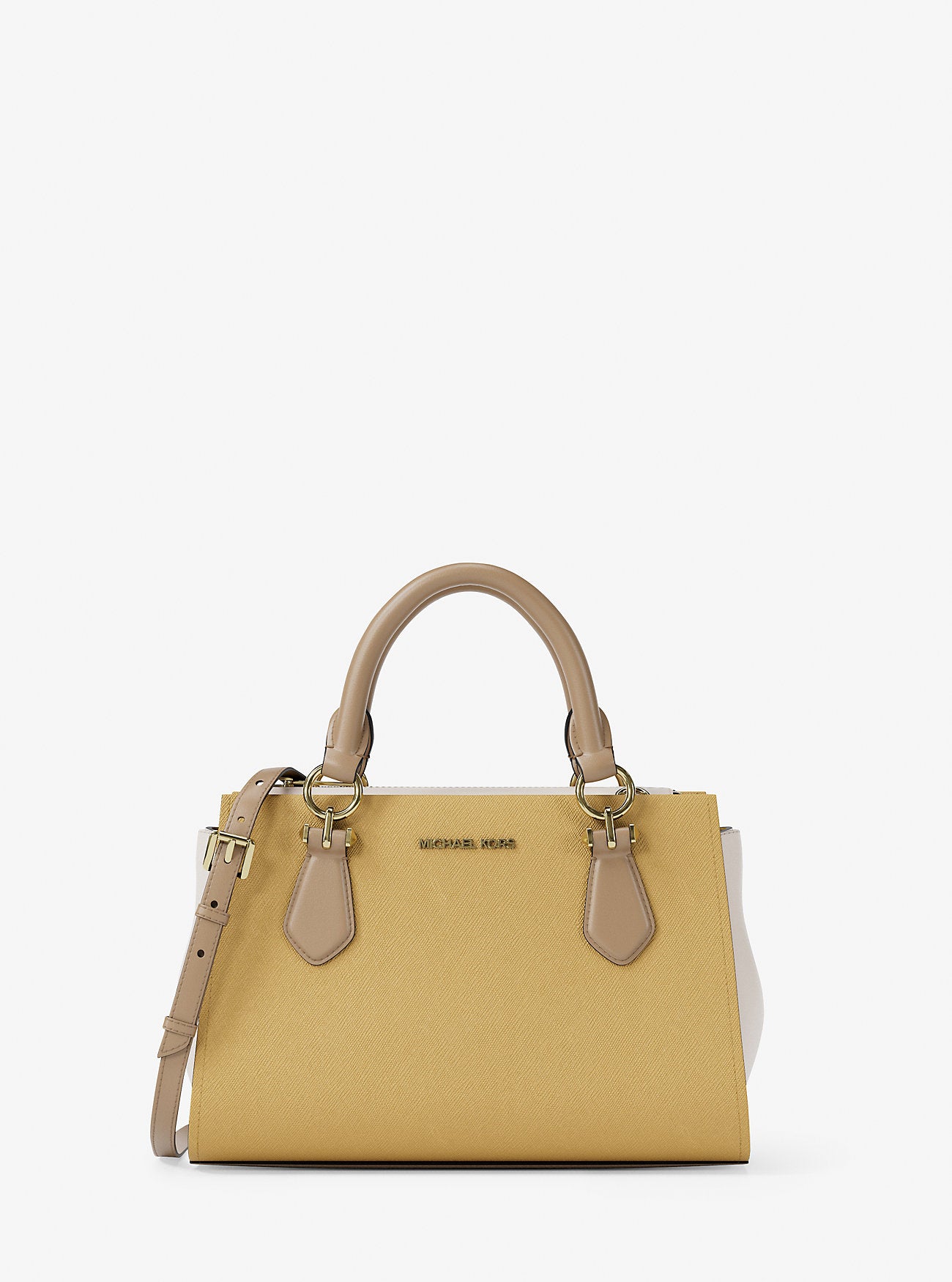 Marilyn Small Color-Block Saffiano Leather Messenger Bag Honey Multi Honey Multi