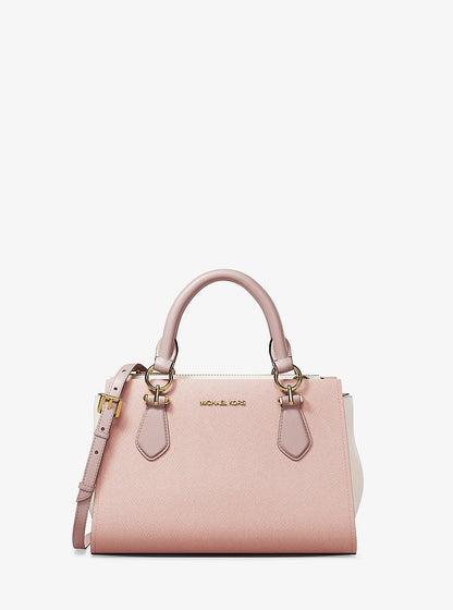 Marilyn Small Color-Block Saffiano Leather Messenger Bag Pwd Blsh Mlt Pwd Blsh Mlt