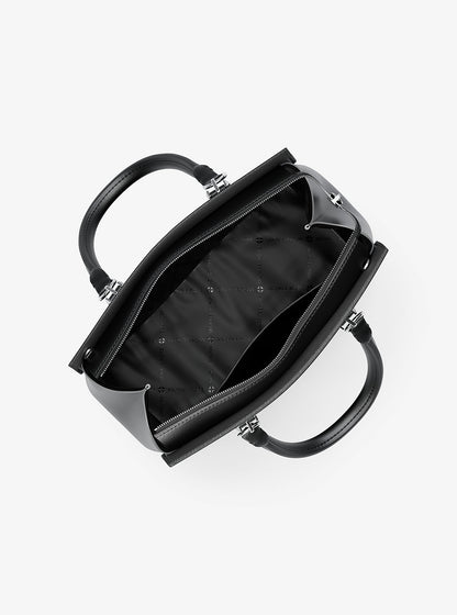 Marilyn Medium Saffiano Leather Satchel Black Black