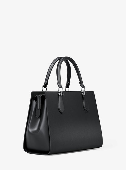 Marilyn Medium Saffiano Leather Satchel Black Black