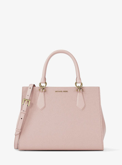 Marilyn Medium Saffiano Leather Satchel Powder Blush Powder Blush