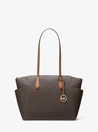 Marilyn Medium Signature Logo Tote Bag Brown Brown