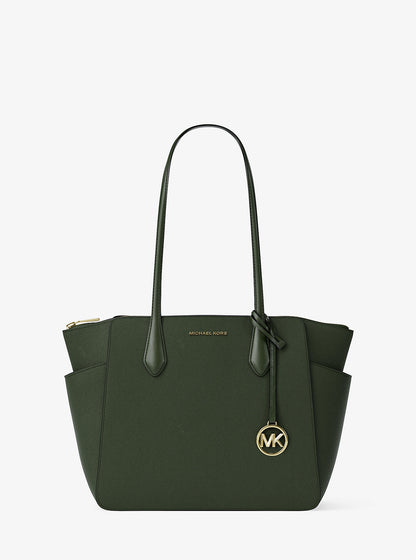 Marilyn Medium Saffiano Leather Tote Bag Moss Moss