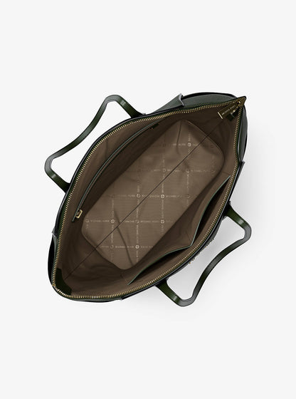 Marilyn Medium Saffiano Leather Tote Bag Moss Moss