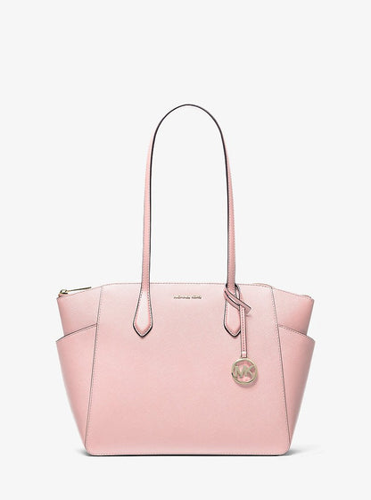 Marilyn Medium Saffiano Leather Tote Bag Powder Blush Powder Blush