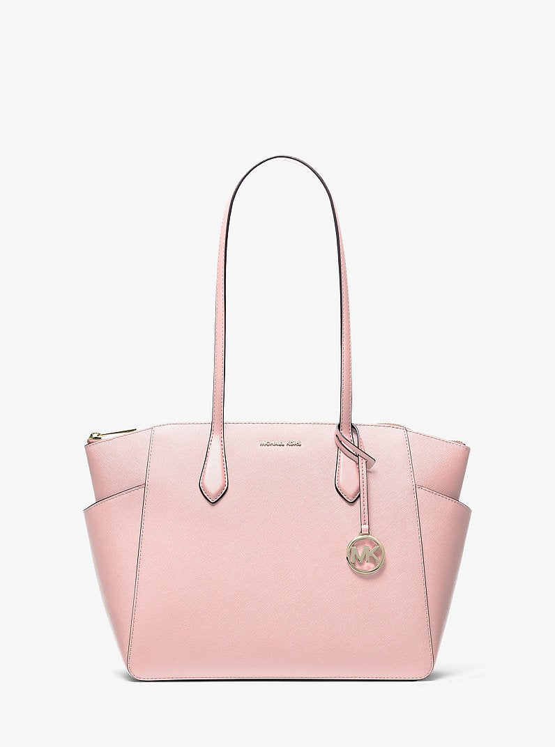 Marilyn Medium Saffiano Leather Tote Bag Powder Blush Powder Blush